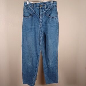 Rocky Mountain Womens Vintage 80s Western Yoke Front Tapered Rodeo Jeans